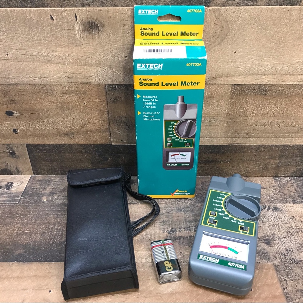 Extech 407703A Analog Sound Level Meter w/Case 54-126 Decibel *Unused Open Box*
